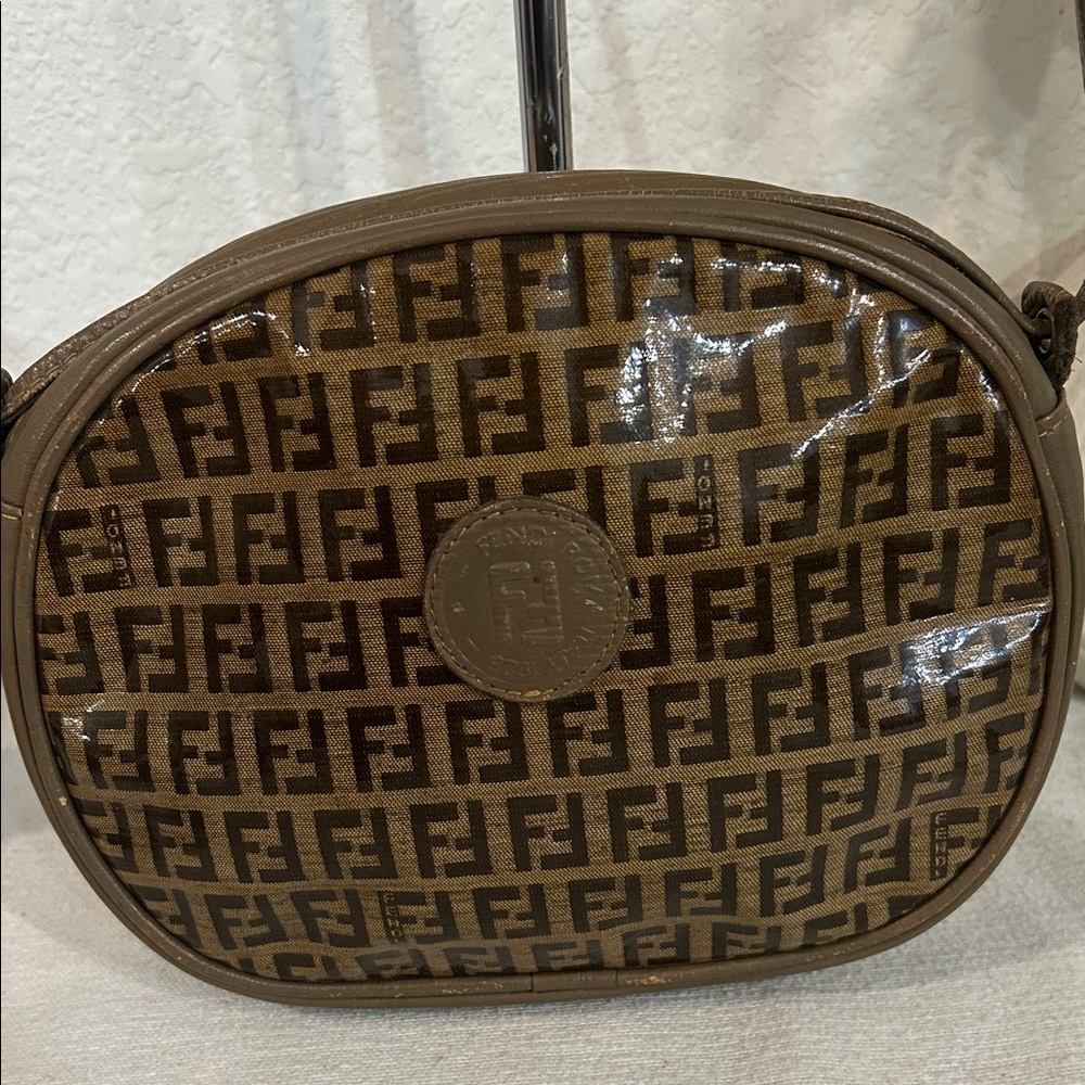 Fendi Tan and Brown Monogram Crossbody /shoulder Bag